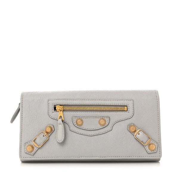 Balenciaga Handbags - Balenciaga Chevre Giant 12 Gold Hardware Wallet Gris Cement